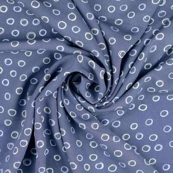 Viskose Popeline - jeansblau, Kringel